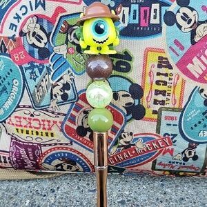 Monster Character Pen with Hat - Green and Brown